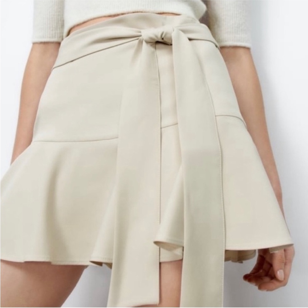 Zara Tied Skort Beige